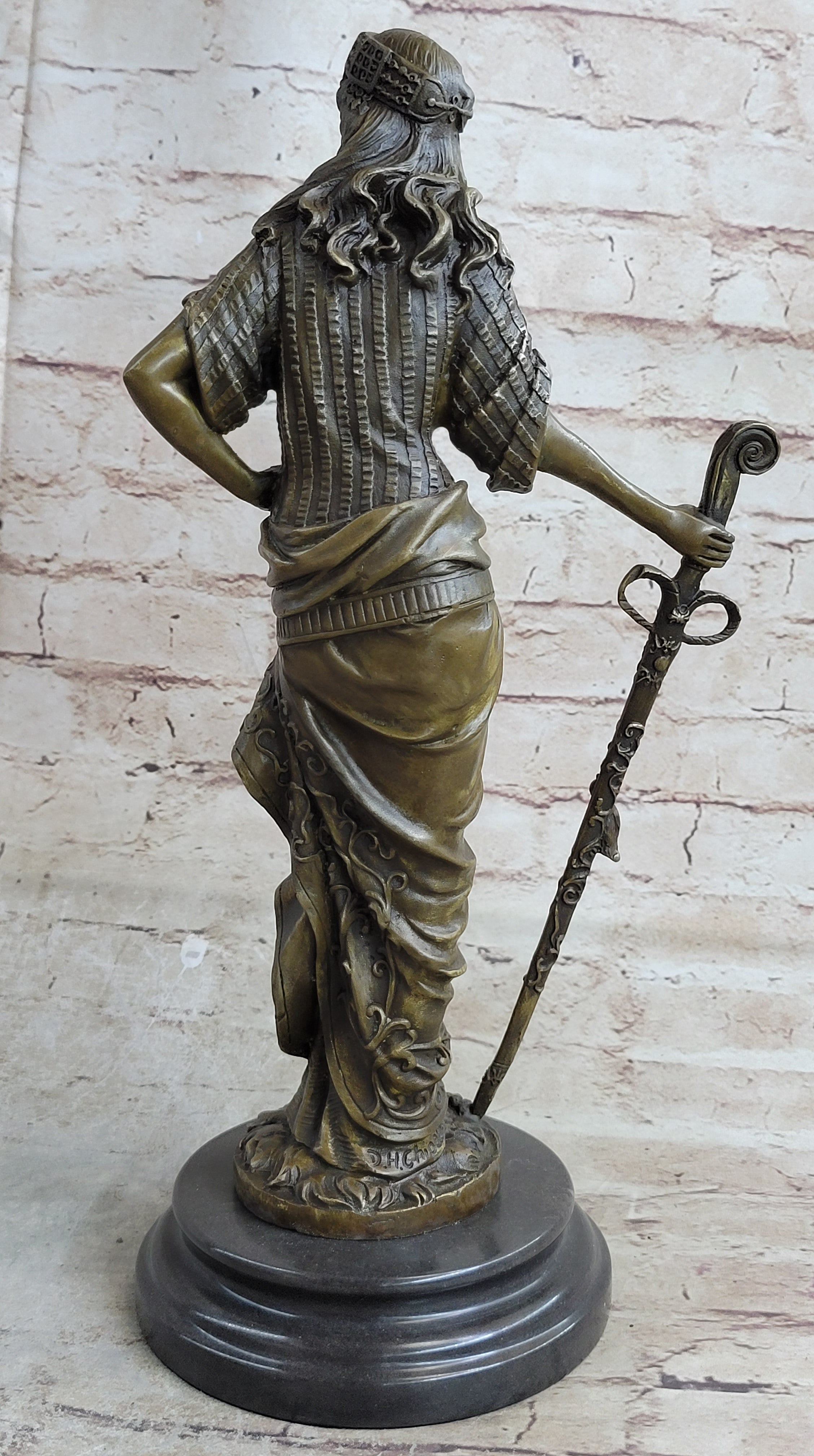Ancient Warrior Princess w/ Sword Bronze 15" x 8" Sculpture