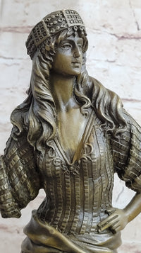Ancient Warrior Princess w/ Sword Bronze 15" x 8" Sculpture