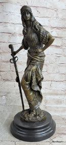 Ancient Warrior Princess w/ Sword Bronze 15" x 8" Sculpture