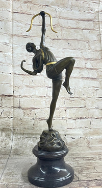 Artemis Diana the Huntress Archer Art Deco Bronze Sculpture