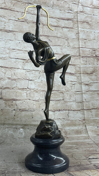 Artemis Diana the Huntress Archer Art Deco Bronze Sculpture