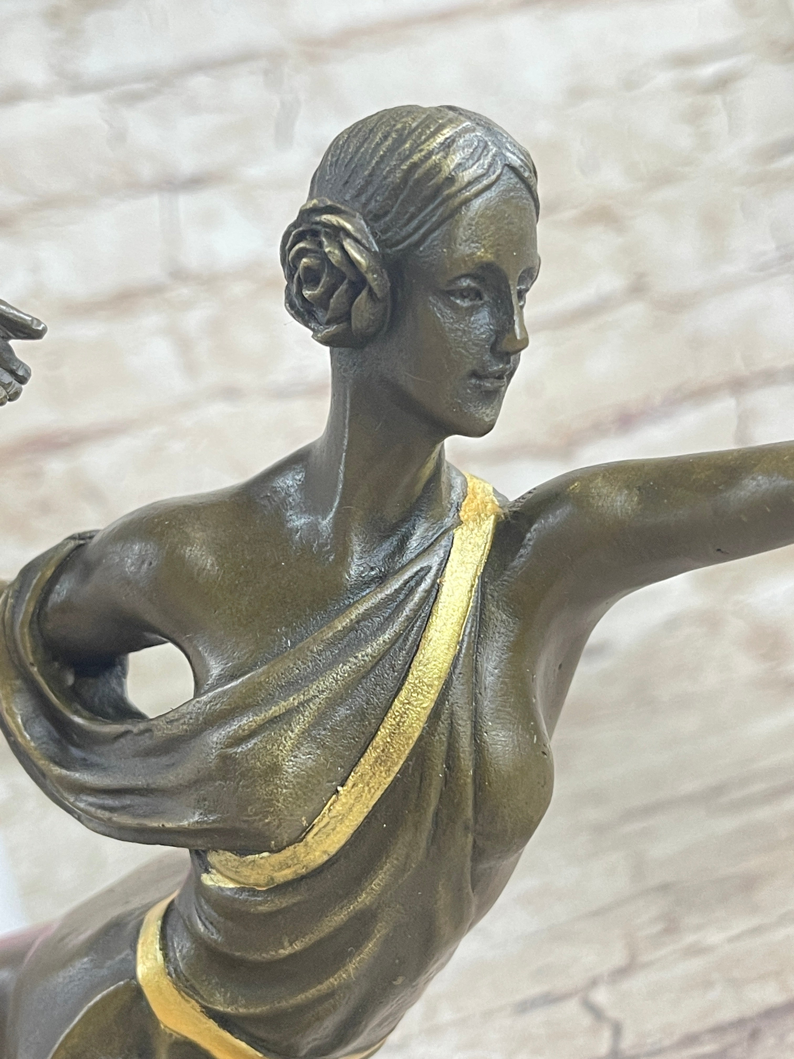 Artemis Diana the Huntress Archer Art Deco Bronze Sculpture