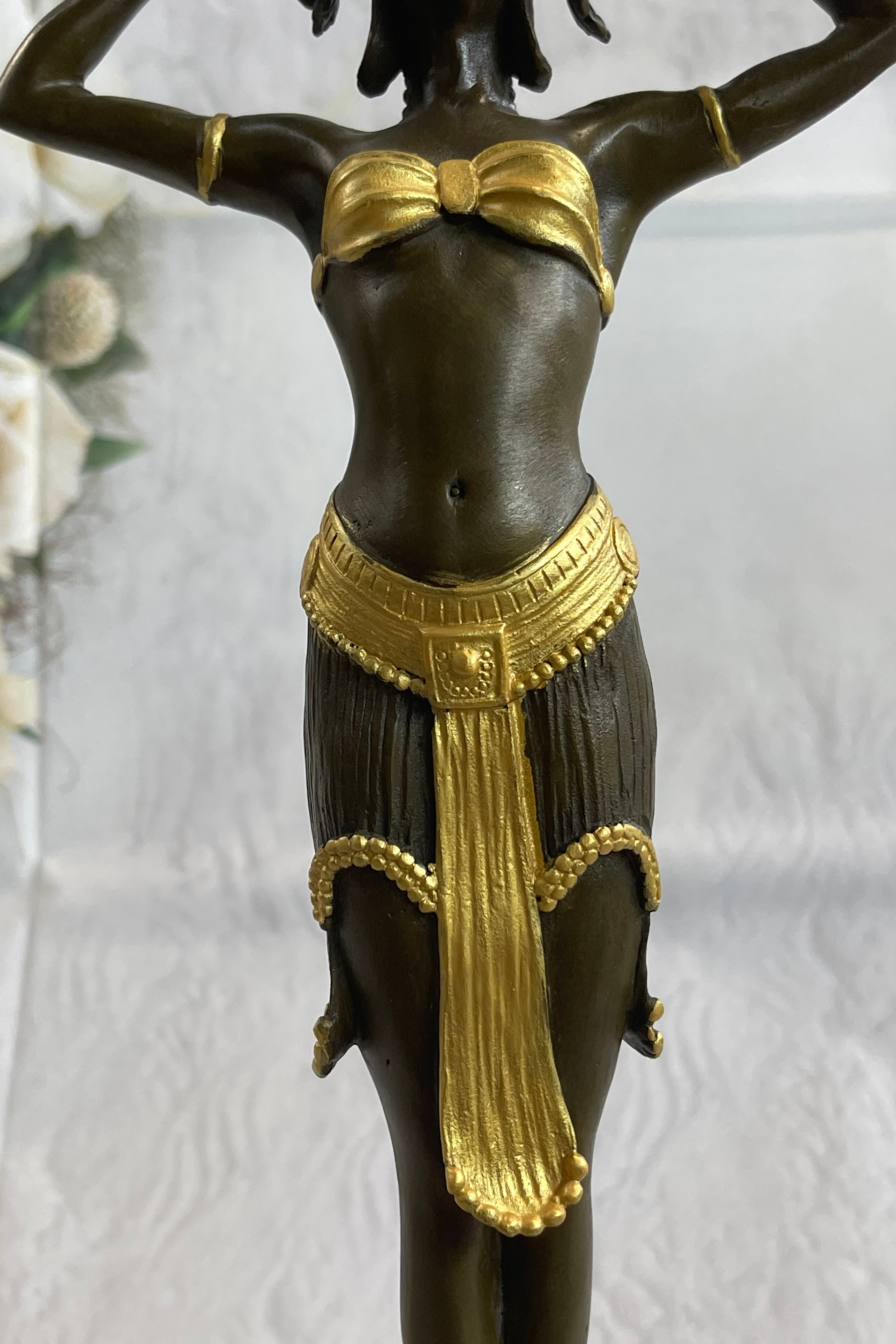 Art Nouveau Collector Collectible Semi Nude Dancer By Chiparus Bronze Sculpture