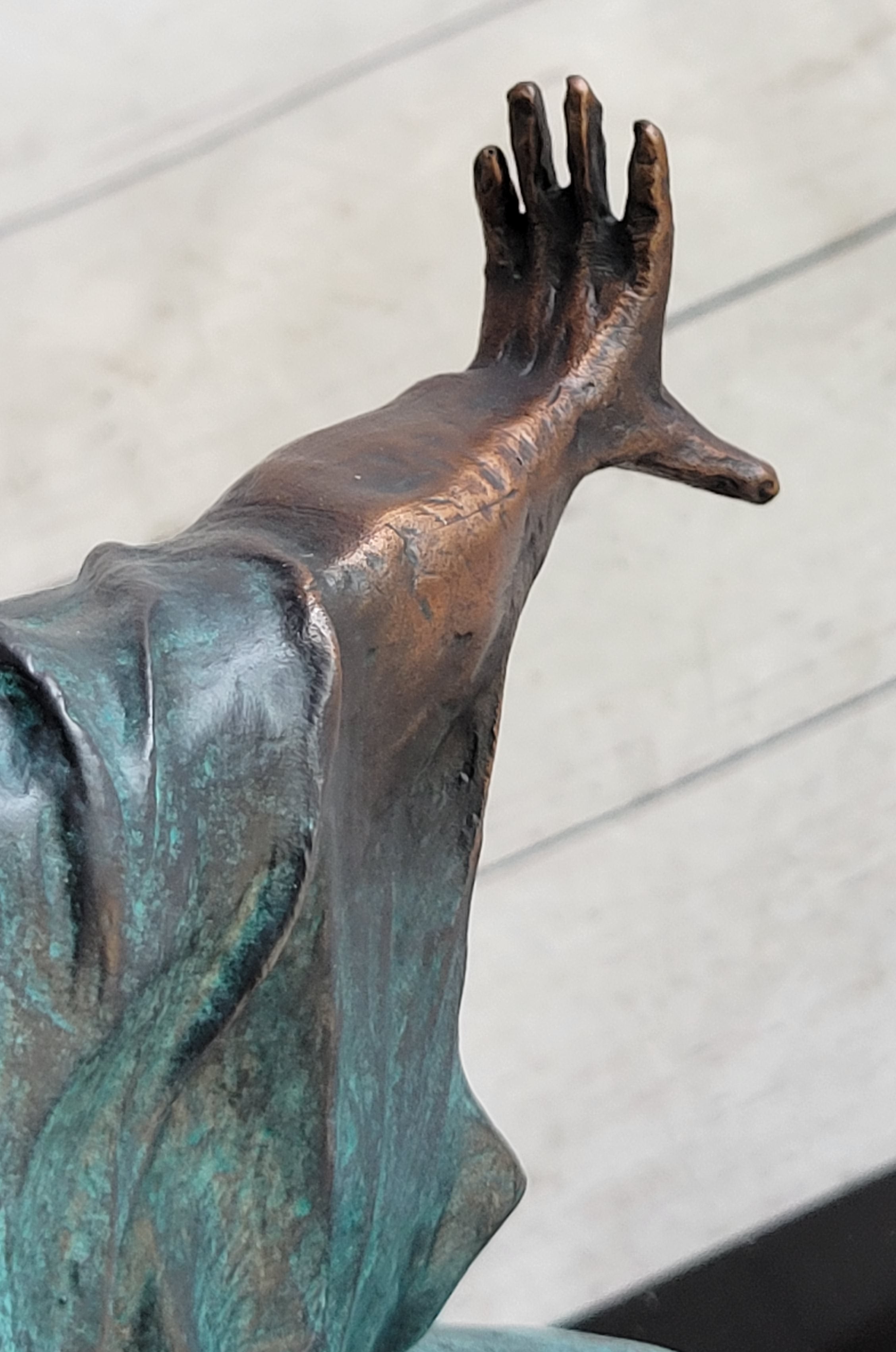 Powerlifter Weight Lifter Bodybuilder Bronze Sculpture on Marble Base