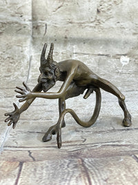 Mythological Greek Satyr Horny Devil Bronze Sculpture 3.5" x 5.5"