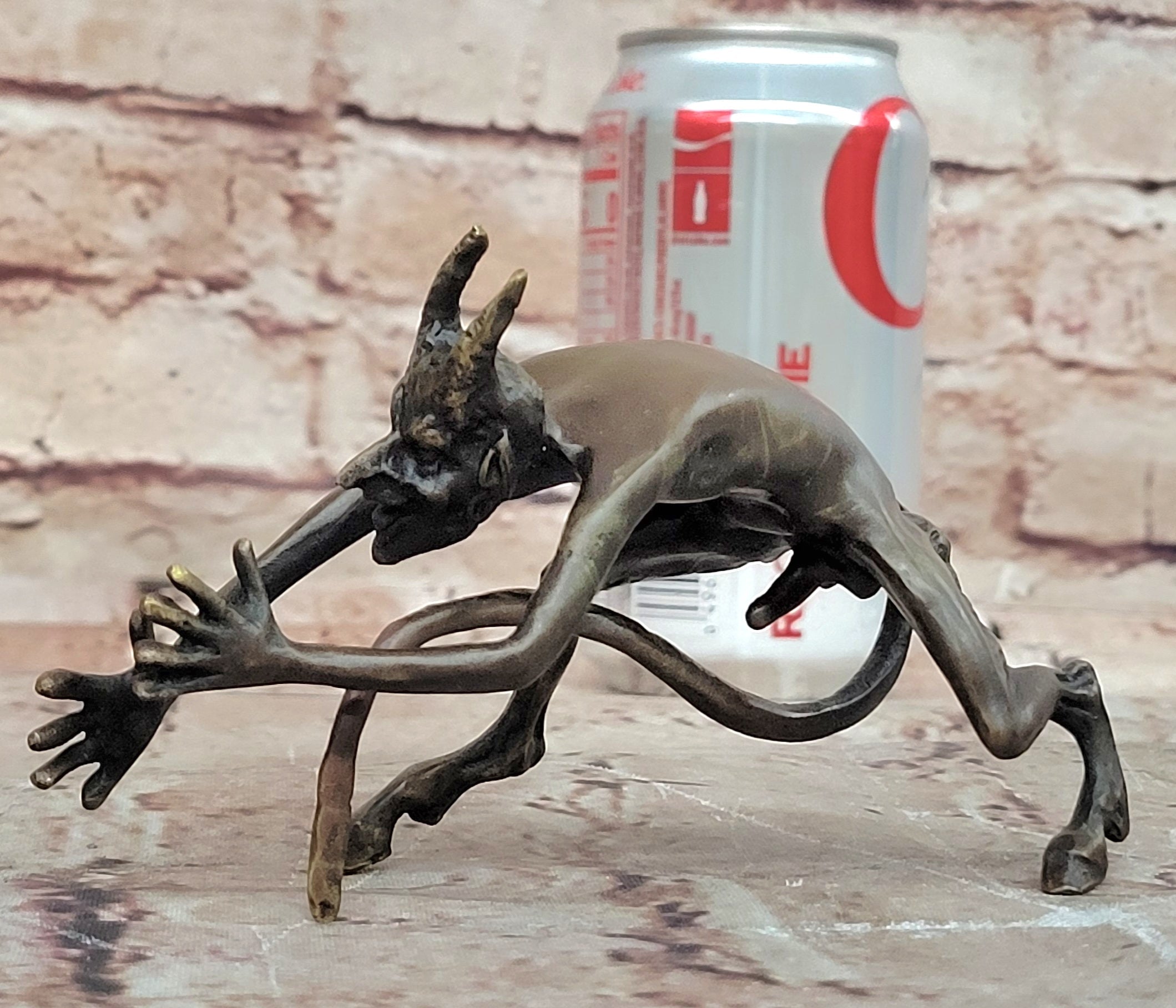 Mythological Greek Satyr Horny Devil Bronze Sculpture 3.5" x 5.5"
