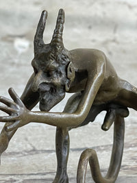 Mythological Greek Satyr Horny Devil Bronze Sculpture 3.5" x 5.5"