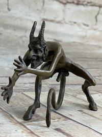 Mythological Greek Satyr Horny Devil Bronze Sculpture 3.5" x 5.5"