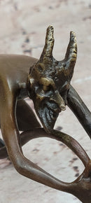 Mythological Greek Satyr Horny Devil Bronze Sculpture 3.5" x 5.5"