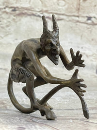 Mythological Greek Satyr Horny Devil Bronze Sculpture 3.5" x 5.5"