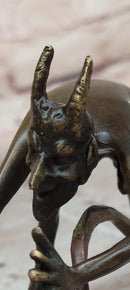 Mythological Greek Satyr Horny Devil Bronze Sculpture 3.5" x 5.5"