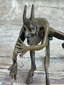 Mythological Greek Satyr Horny Devil Bronze Sculpture 3.5" x 5.5"