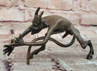 Mythological Greek Satyr Horny Devil Bronze Sculpture 3.5" x 5.5"