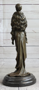 Flapper Fashion 1920's Woman in Furs Bronze Sculpture 14" x 5"