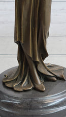 Flapper Fashion 1920's Woman in Furs Bronze Sculpture 14" x 5"