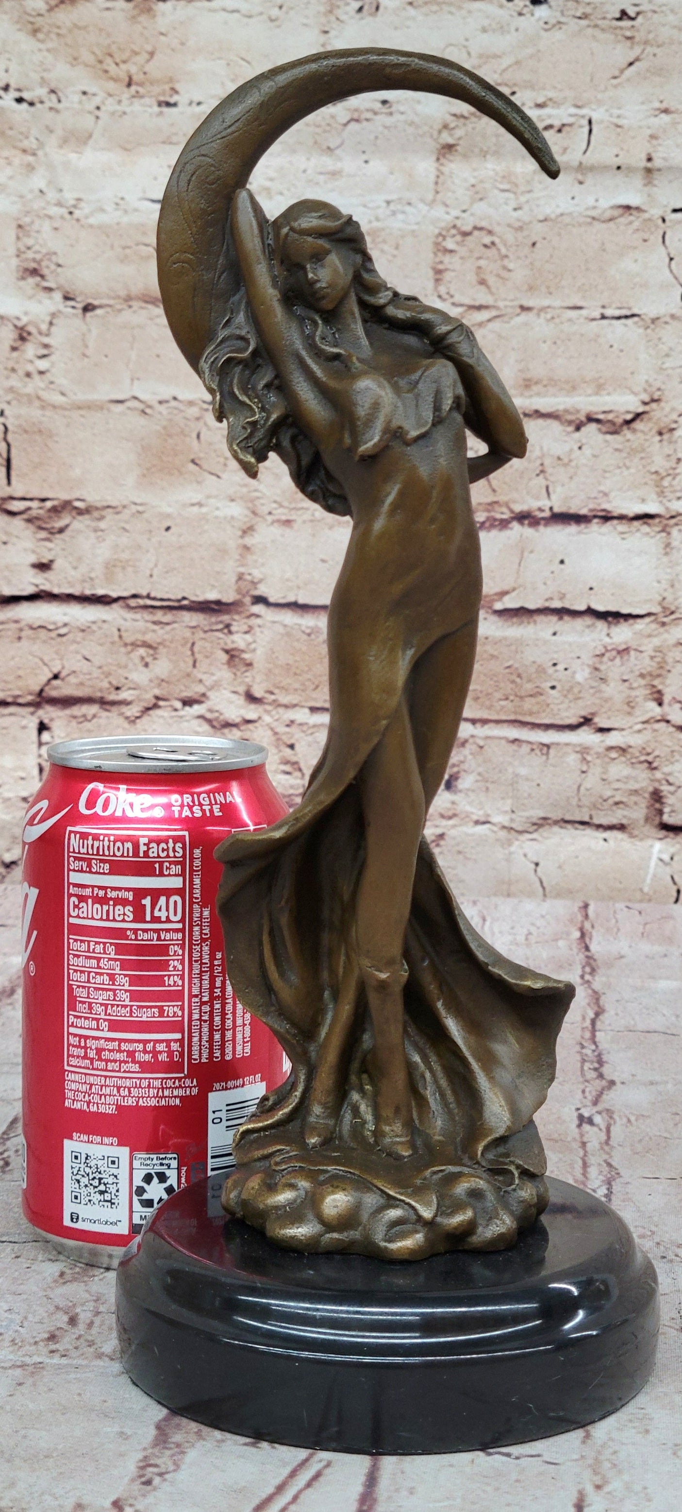 Venus Under the Moon by Moreau Solid Bronze Sculpture