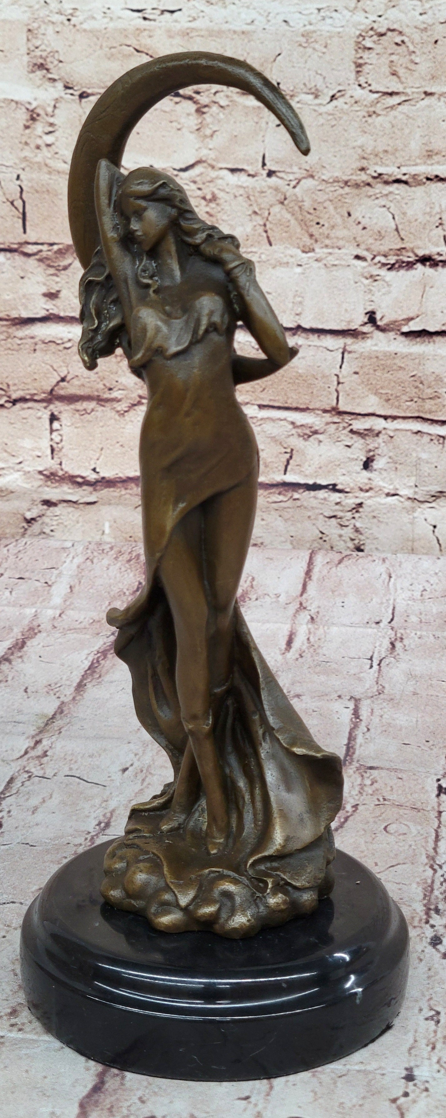 Venus Under the Moon by Moreau Solid Bronze Sculpture
