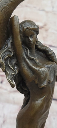 Venus Under the Moon by Moreau Solid Bronze Sculpture