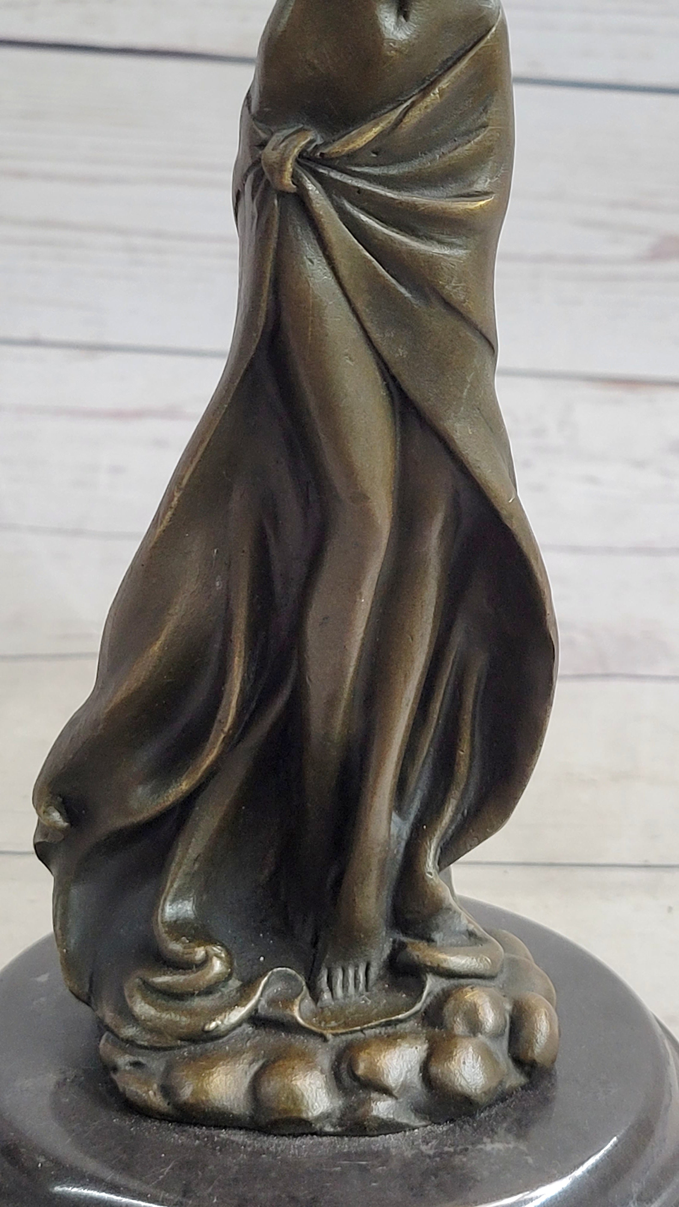Gaia Girl Holding Moon in front of Sun Bronze 12" x 4"