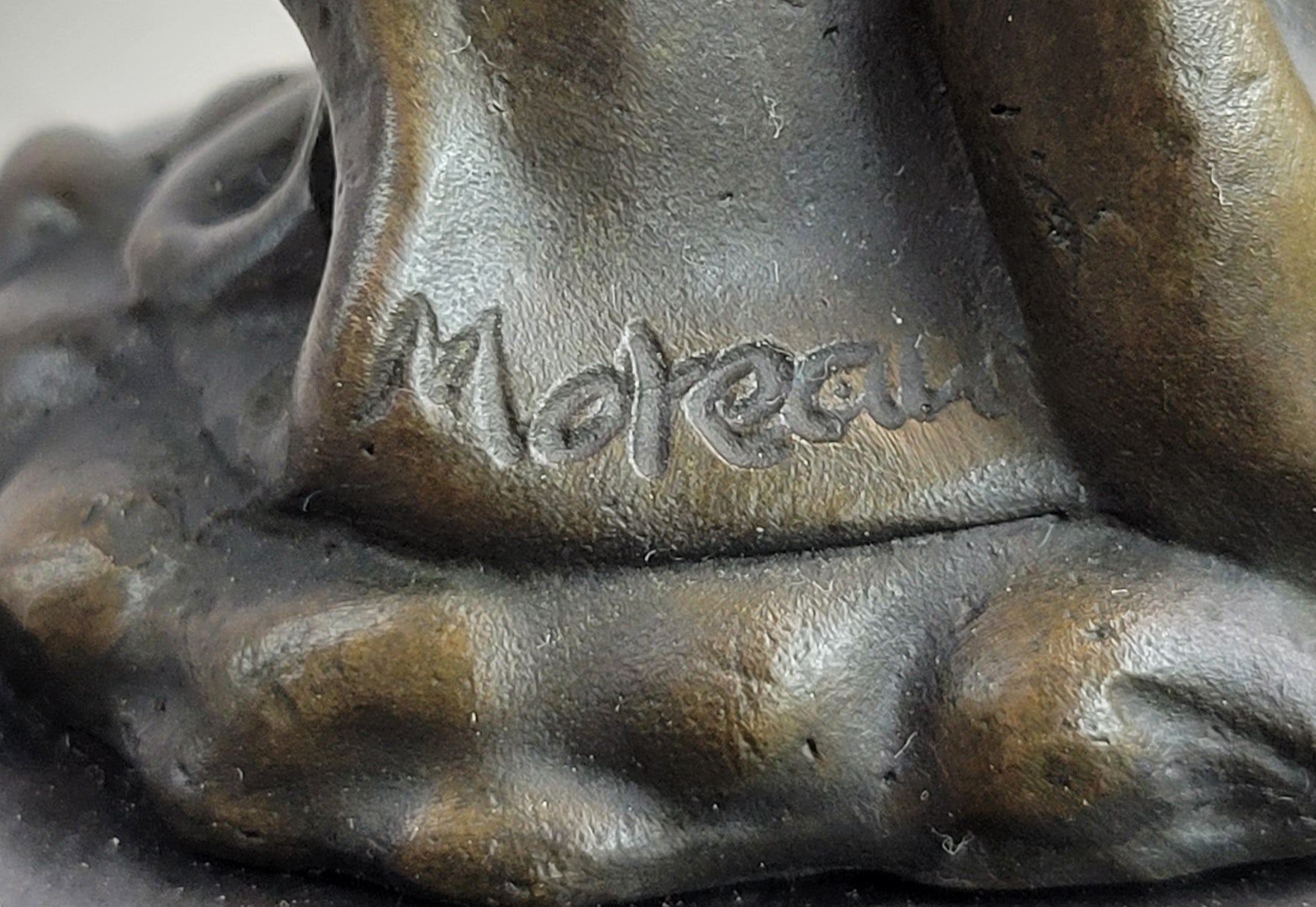 Gaia Girl Holding Moon in front of Sun Bronze 12" x 4"