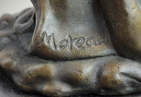 Gaia Girl Holding Moon in front of Sun Bronze 12" x 4"