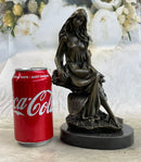 Nymph Girl Sitting on Flower Bronze Sculpture 9" x 5"