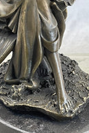Nymph Girl Sitting on Flower Bronze Sculpture 9" x 5"