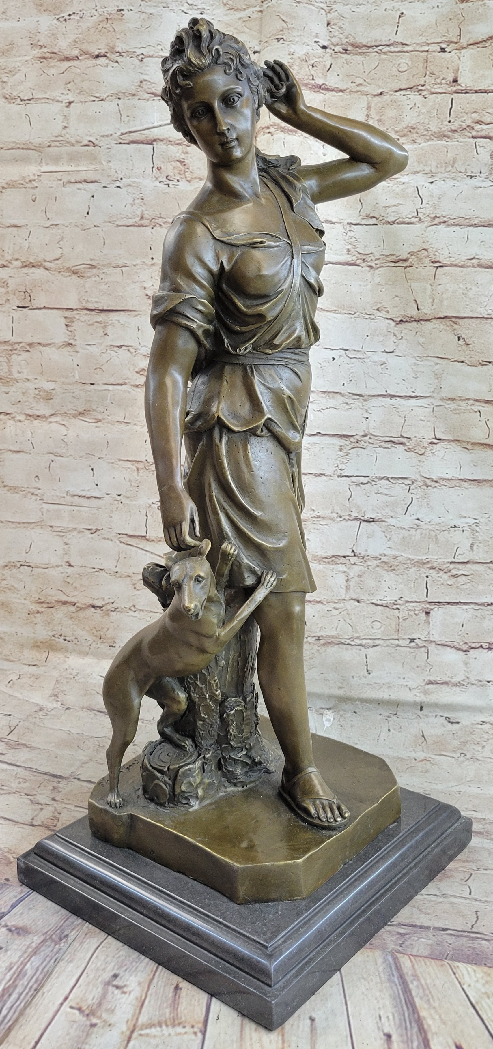 Le Faguays Goddess of Hunt Artemis Diana with Greyhound
