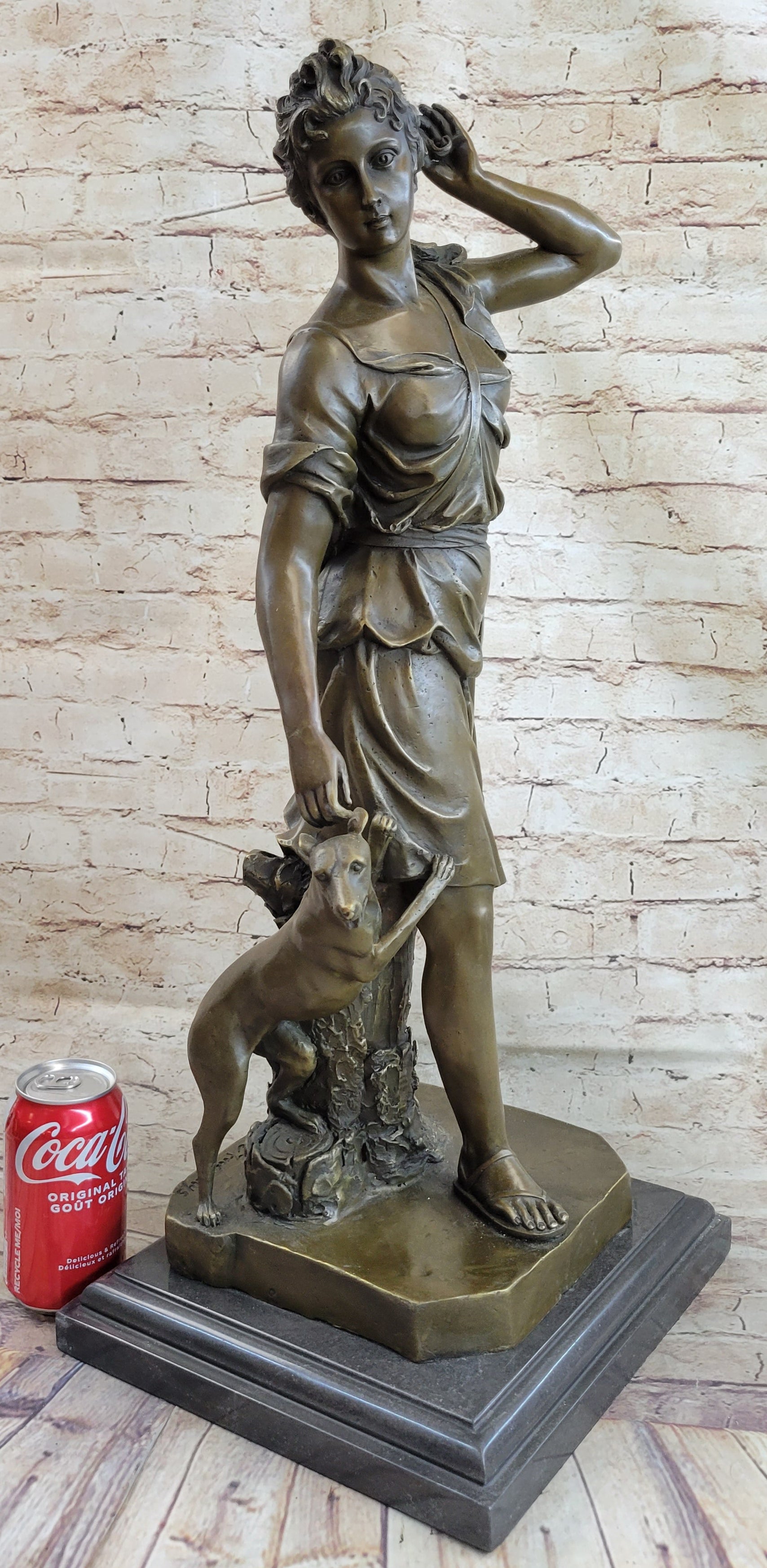 Le Faguays Goddess of Hunt Artemis Diana with Greyhound