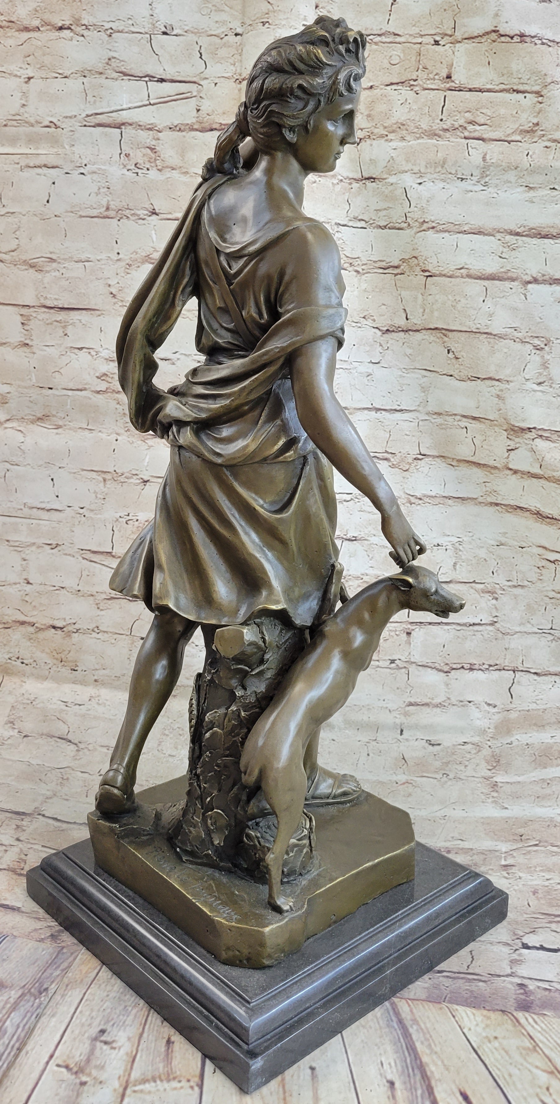 Le Faguays Goddess of Hunt Artemis Diana with Greyhound