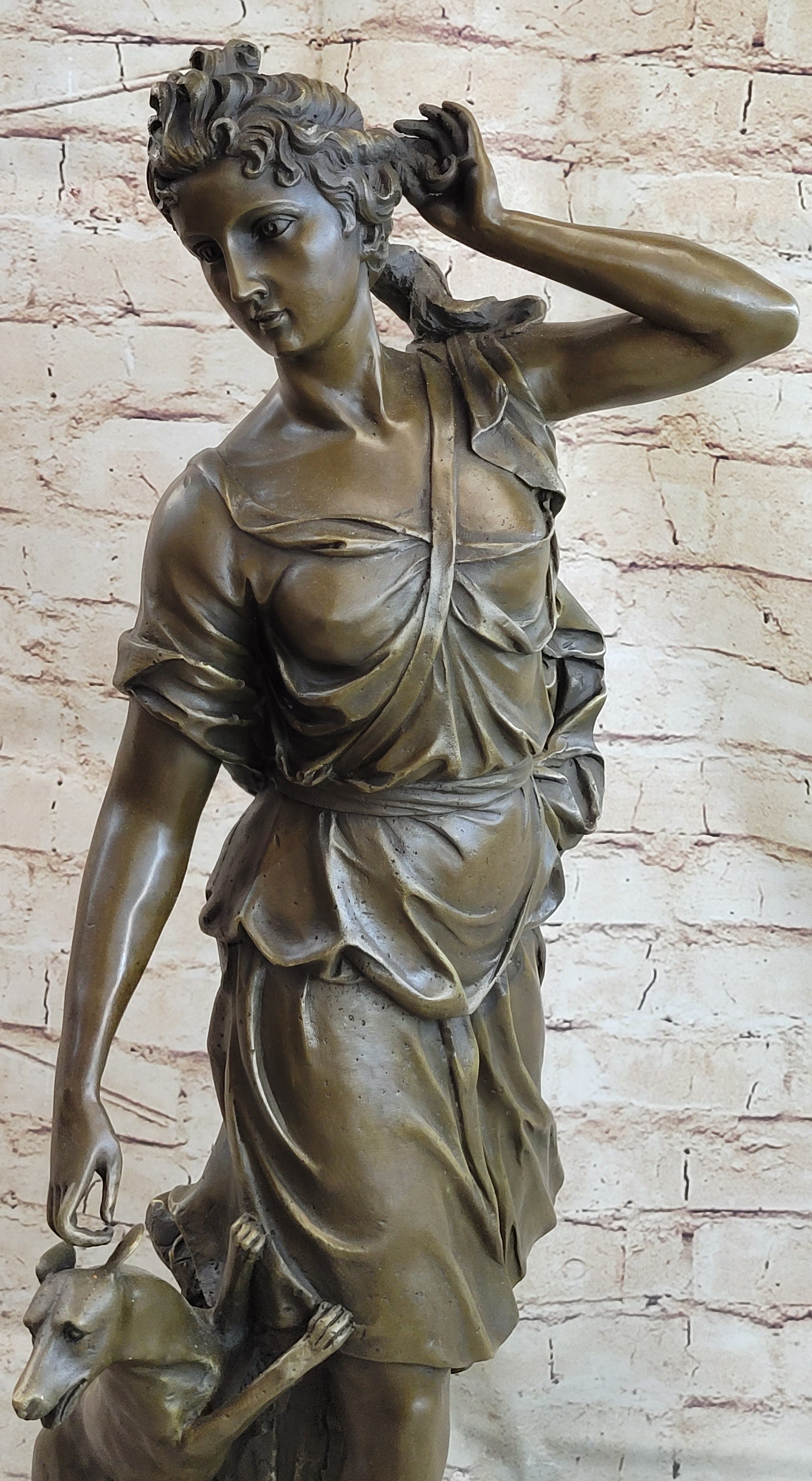 Le Faguays Goddess of Hunt Artemis Diana with Greyhound