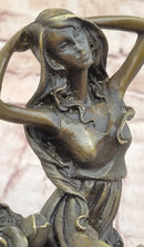 Flower Blossom Nymph Girl Bronze 10" x 5" Sculpture