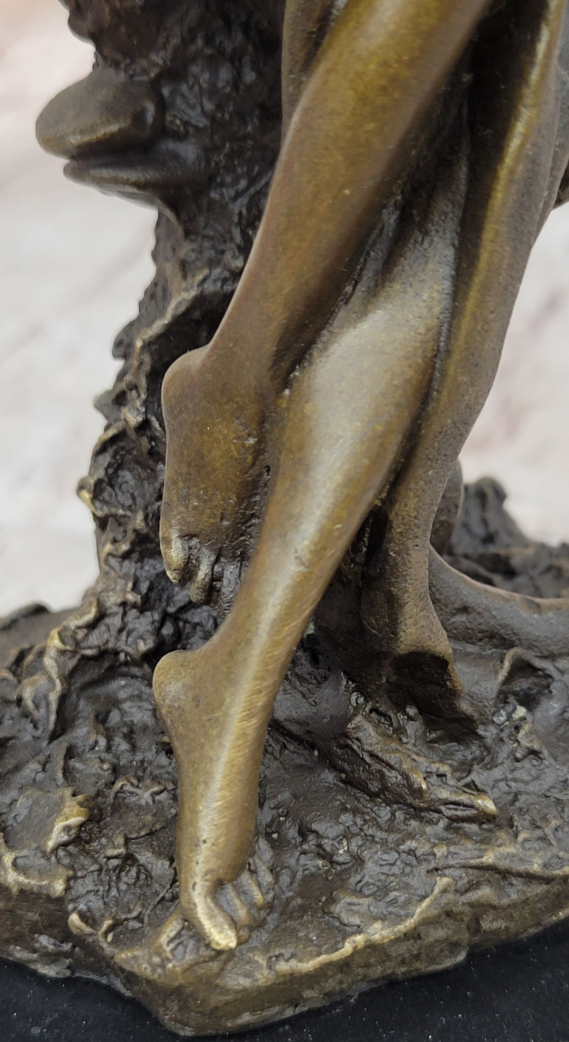 Flower Blossom Nymph Girl Bronze 10" x 5" Sculpture