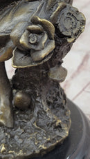 Flower Blossom Nymph Girl Bronze 10" x 5" Sculpture
