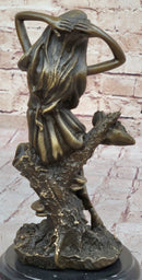 Flower Blossom Nymph Girl Bronze 10" x 5" Sculpture