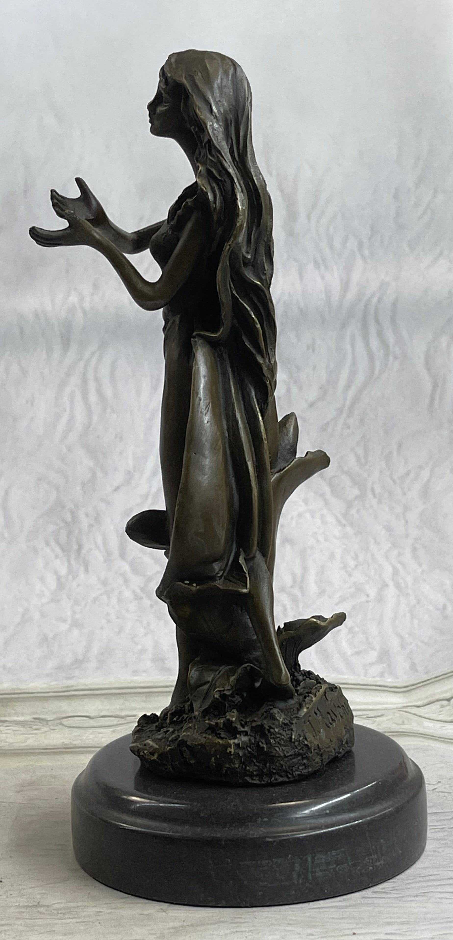 Signed Art Deco by Mavchi Mother Nature Bronze Sculpture