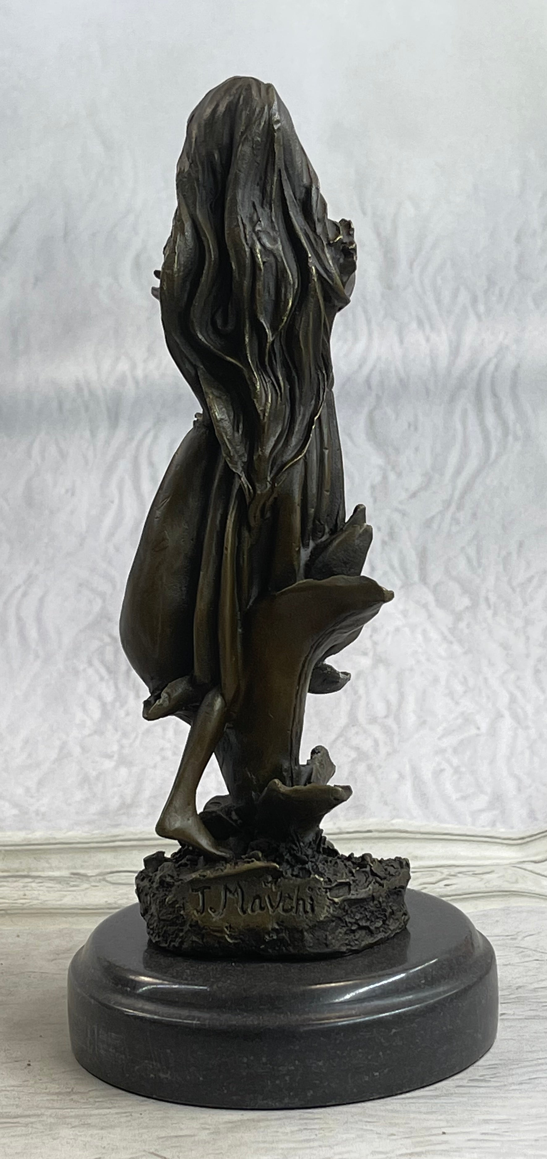 Signed Art Deco by Mavchi Mother Nature Bronze Sculpture