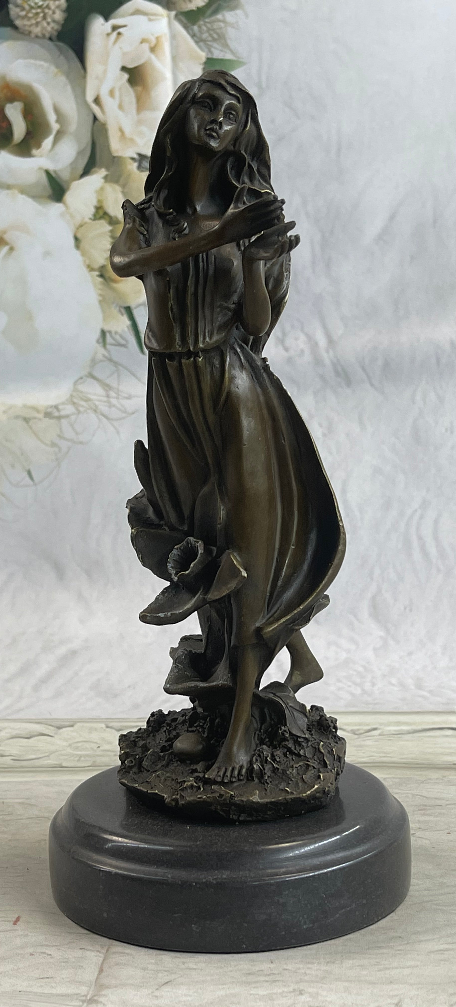 Signed Art Deco by Mavchi Mother Nature Bronze Sculpture