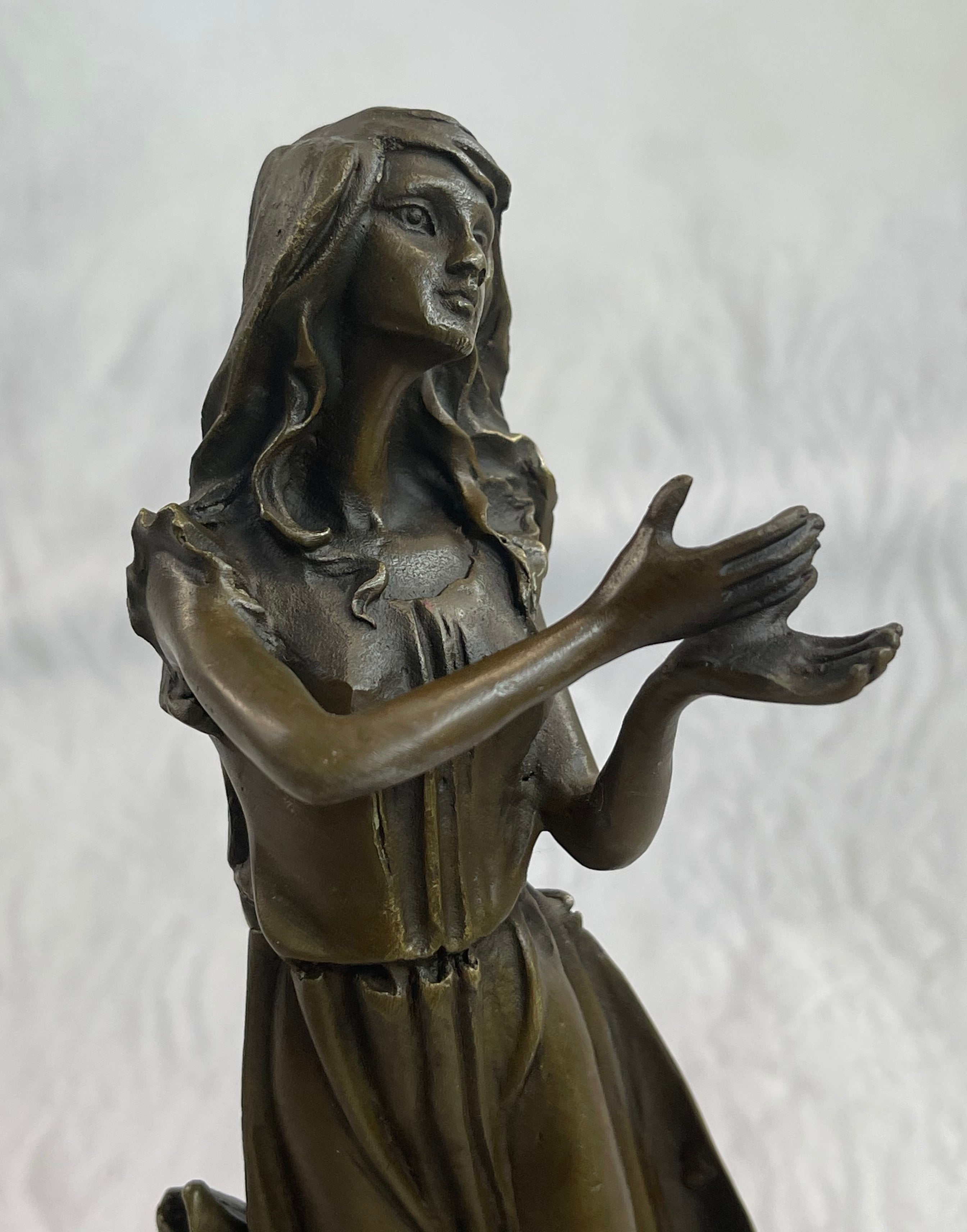 Signed Art Deco by Mavchi Mother Nature Bronze Sculpture