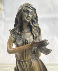 Signed Art Deco by Mavchi Mother Nature Bronze Sculpture