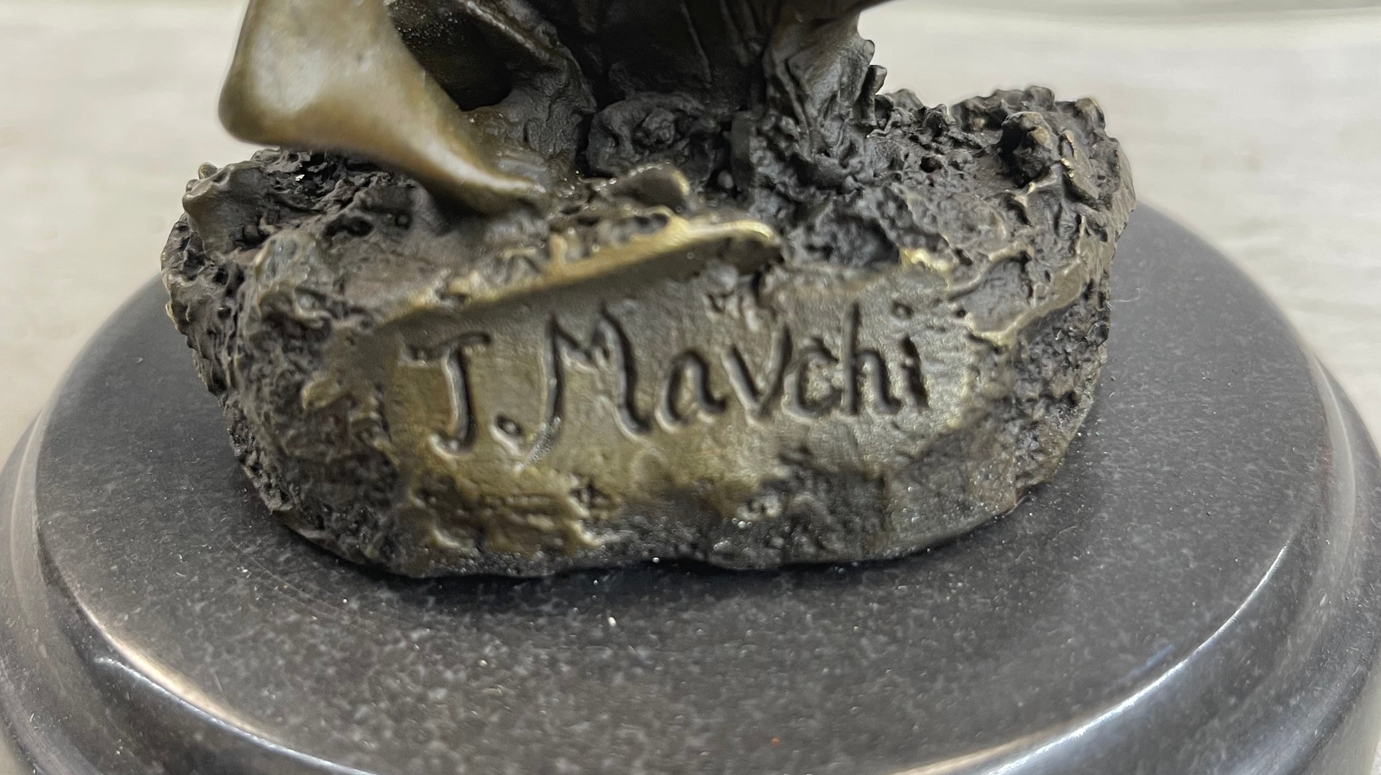 Signed Art Deco by Mavchi Mother Nature Bronze Sculpture