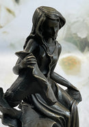Girl Resting on Flower Bronze Sculpture 9" x 5"