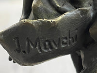 Girl Resting on Flower Bronze Sculpture 9" x 5"