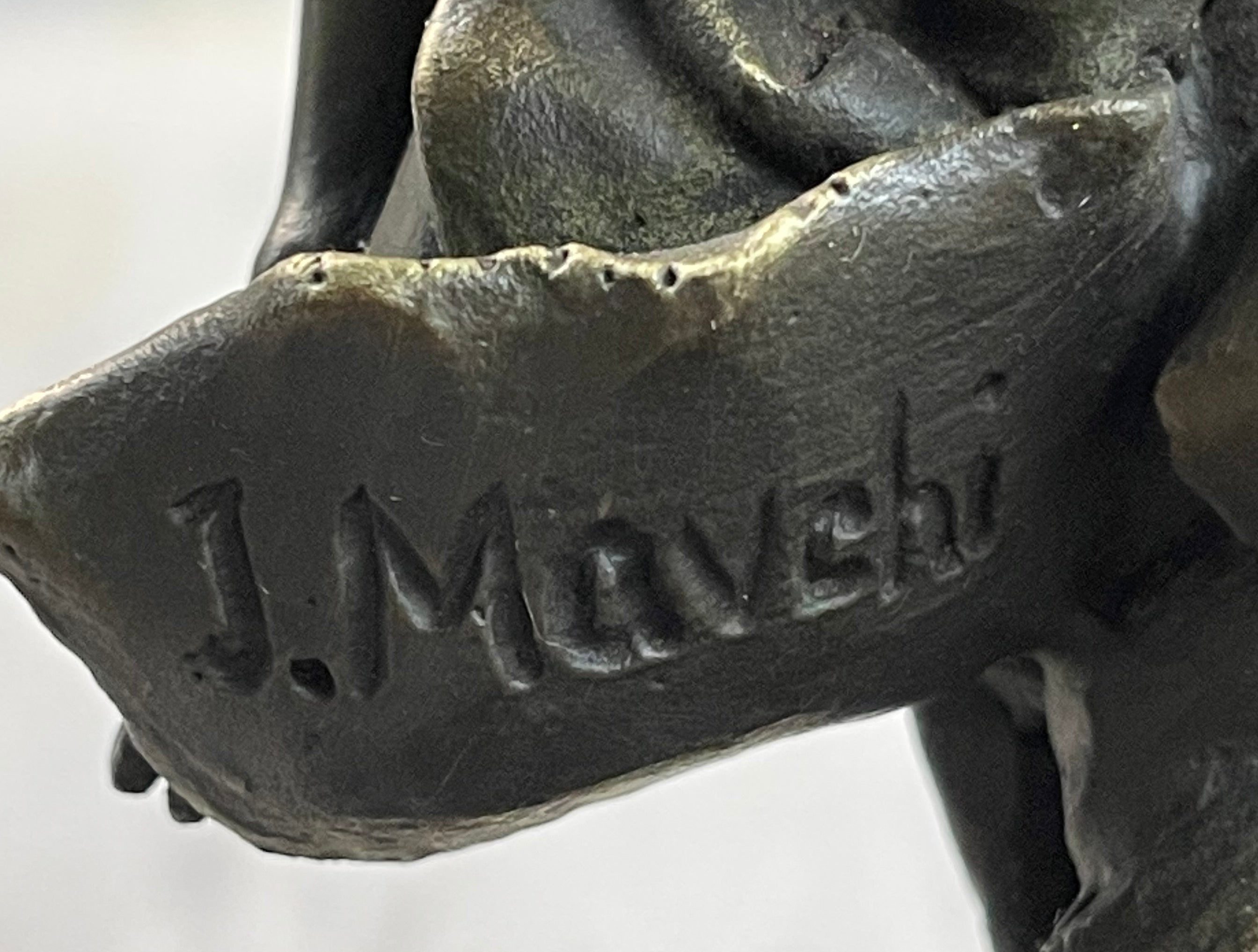Girl Resting on Flower Bronze Sculpture 9" x 5"