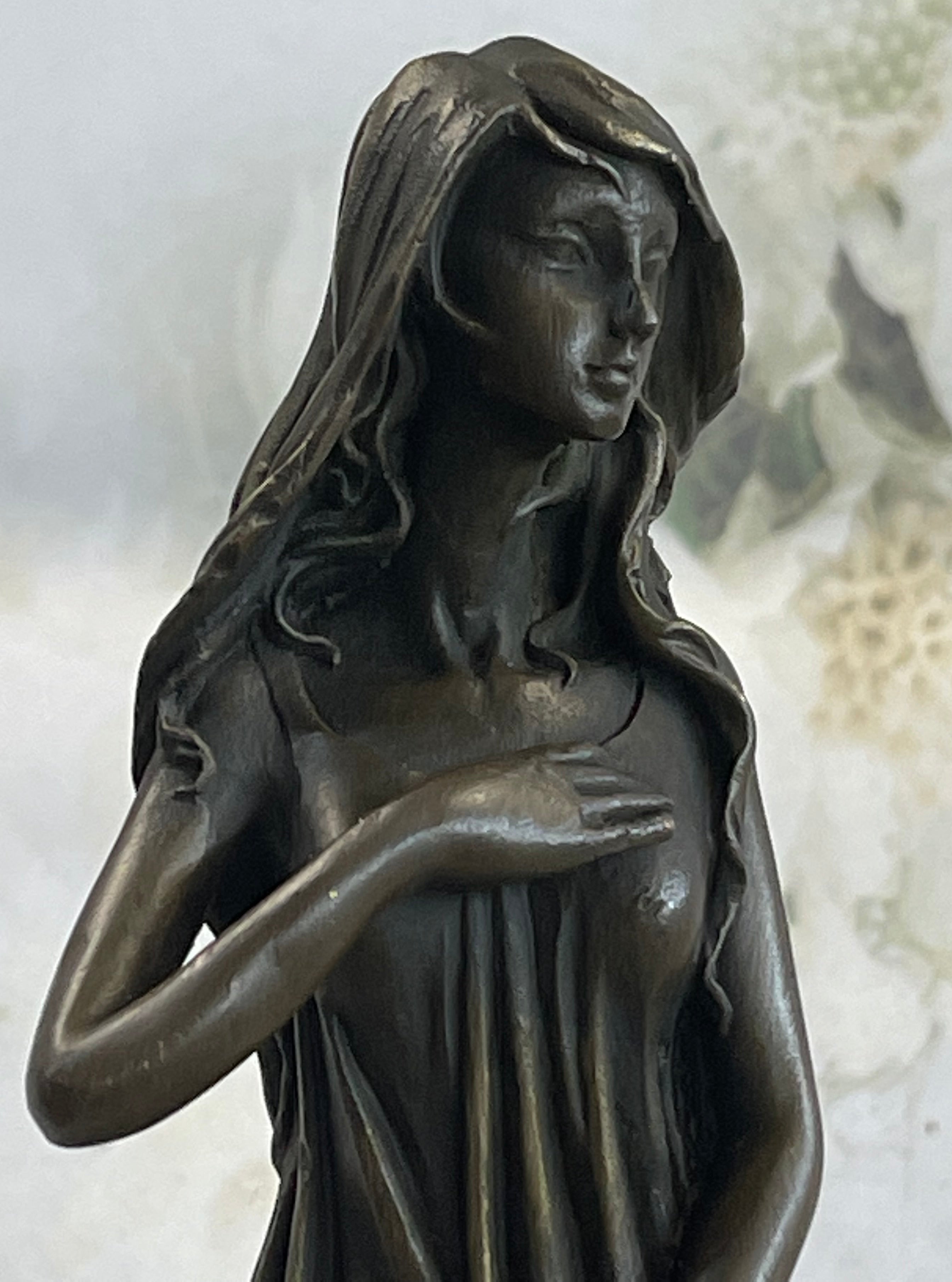Gaia Earth Mother Bronze Sculpture Signed 11" x 6"