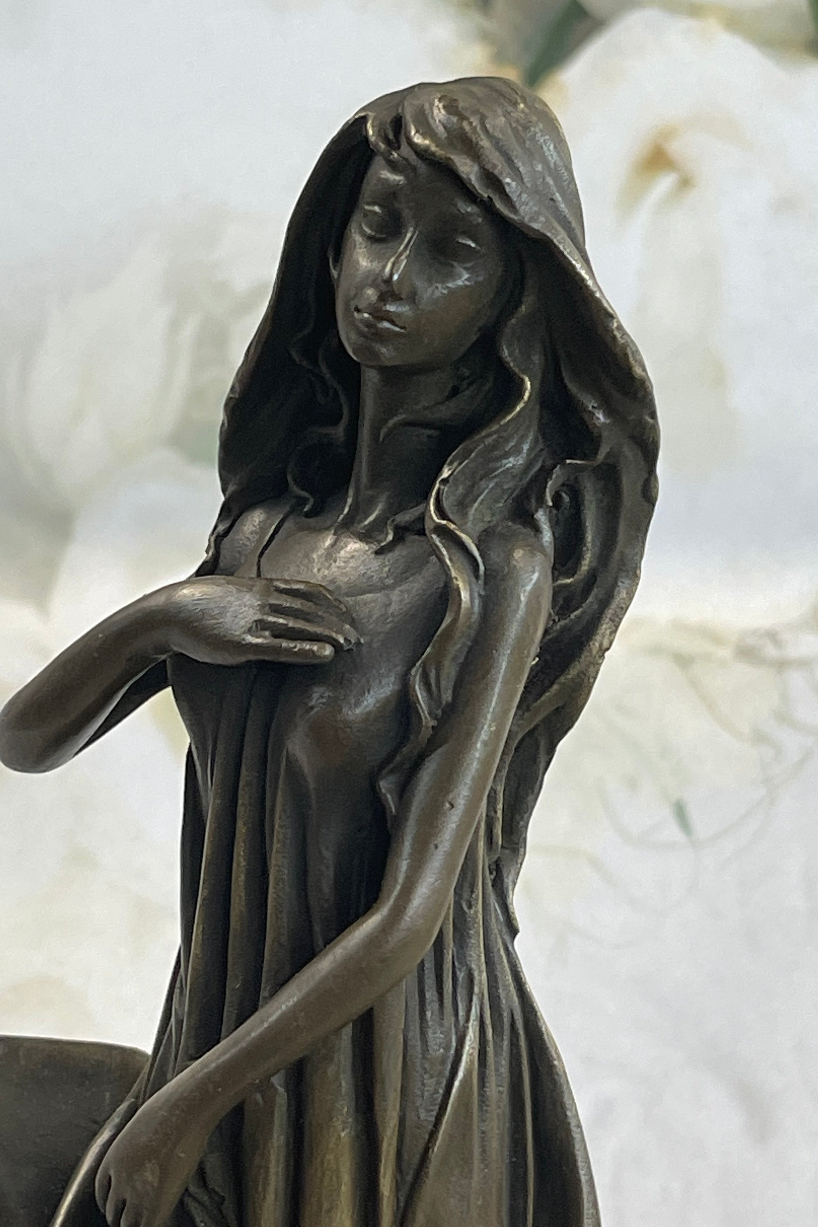 Gaia Earth Mother Bronze Sculpture Signed 11" x 6"