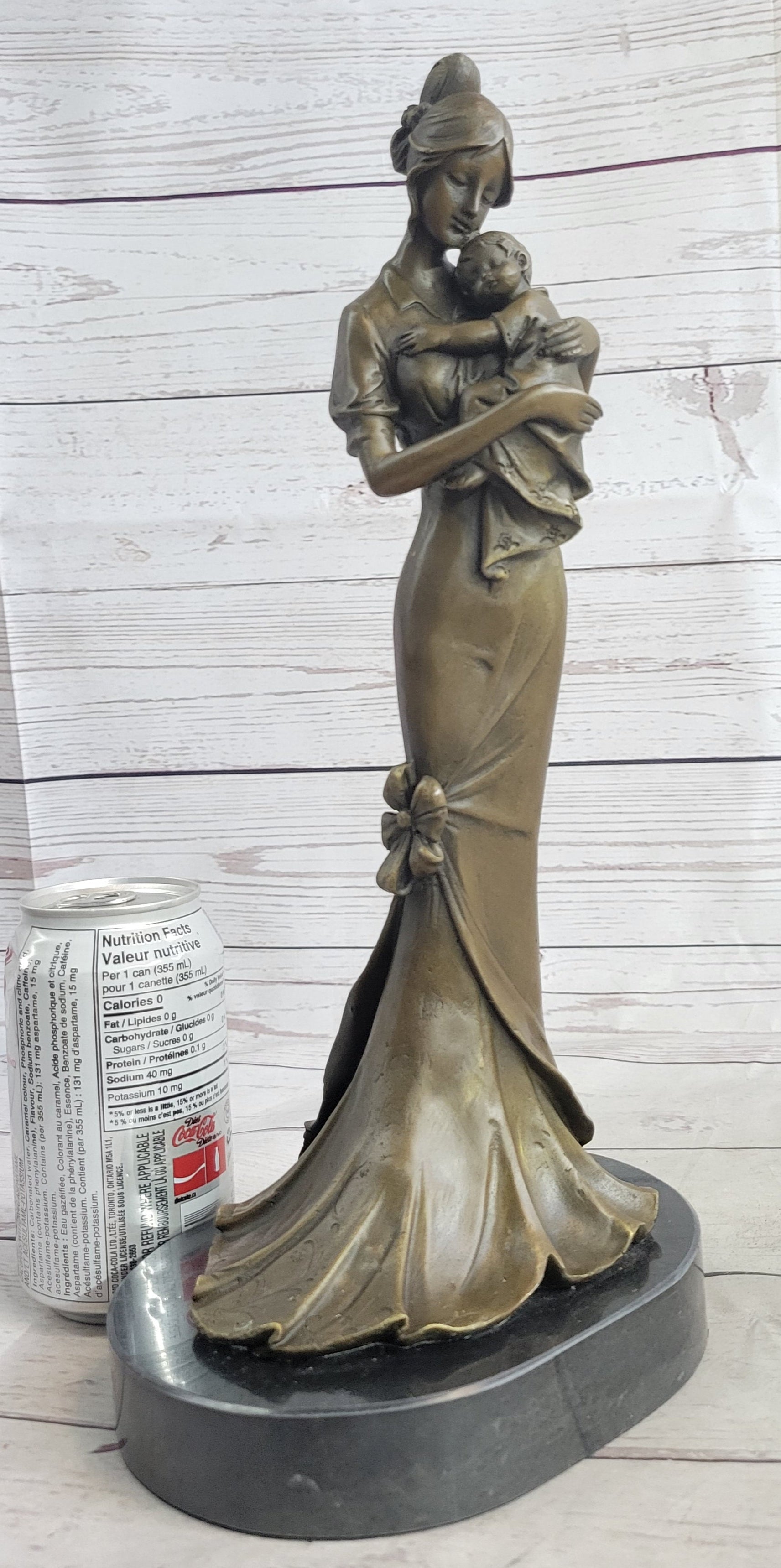Mother Holding Baby Child Bronze Sculpture Vitaleh 14" x 7"