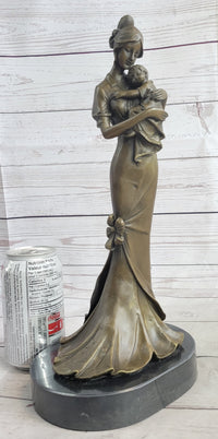 Mother Holding Baby Child Bronze Sculpture Vitaleh 14" x 7"