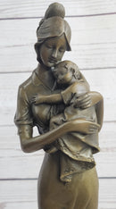 Mother Holding Baby Child Bronze Sculpture Vitaleh 14" x 7"