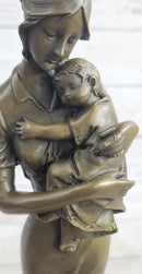 Mother Holding Baby Child Bronze Sculpture Vitaleh 14" x 7"